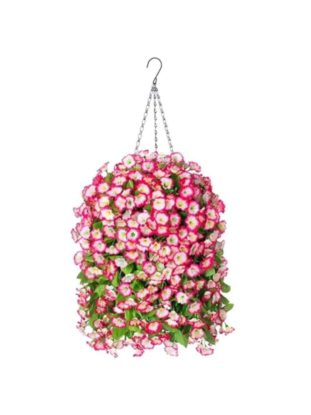 Pink Faux Hanging Flower Basket Silk Morning Glory Outdoor Porch Patio Decor